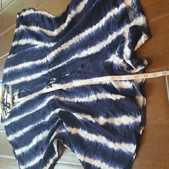 Absolutely Famous Womens Blue White Tie Dye Flowy Romper Shorts Size Large - Picture 5 of 9